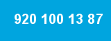 920 100 13 87